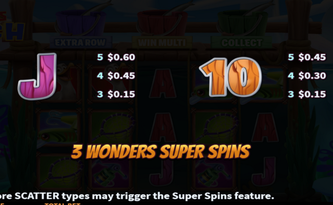 3 wonders catch paytable 3