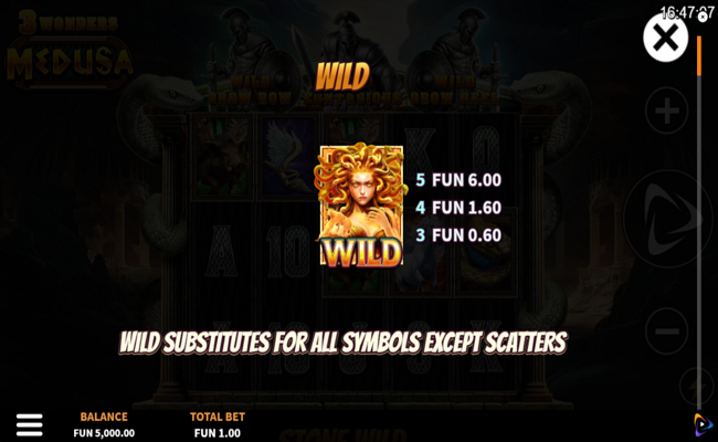 3 wonders medusa paytable 1