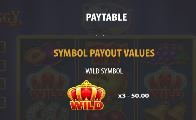 3x3 royal piggy hold the spin paytable 1