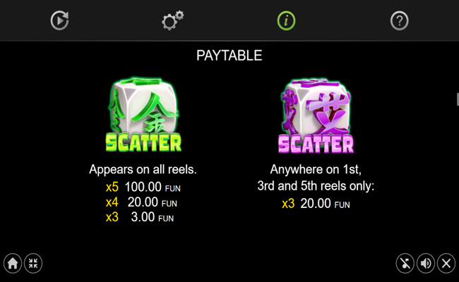 40 bulky dice golden coins link paytable 1