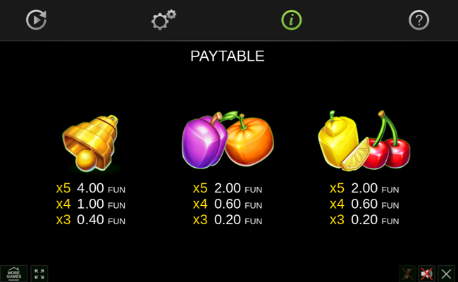 40 bulky fruits golden coins link paytable 3 1