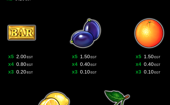 40 burning hot bell link paytable 3