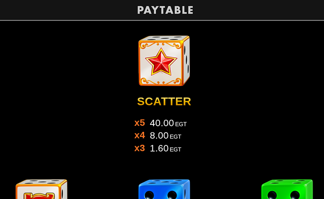 40 dazzling roll clover chance paytable 1