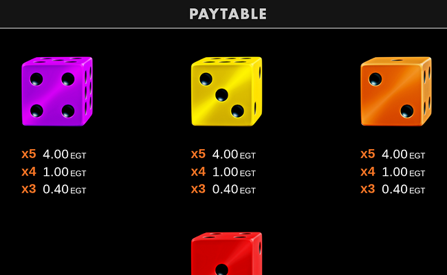 40 dazzling roll clover chance paytable 3