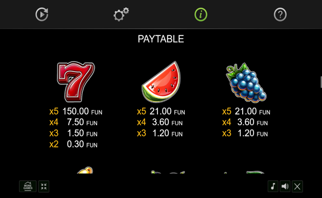 40 extra crown buy bonus paytable 2