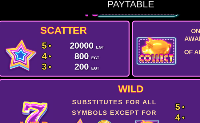 40 golden coins paytable 1