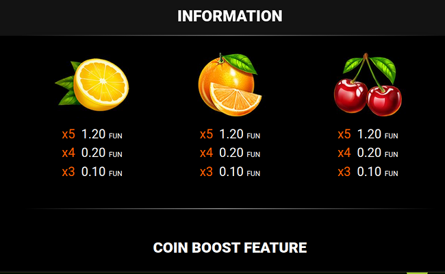 40 power hot coin boost paytable 2