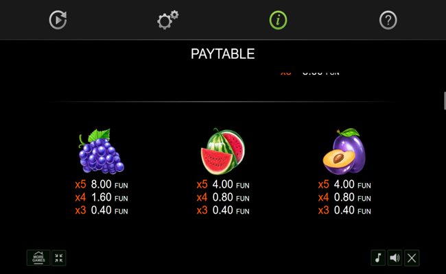 40 power hot golden coins paytable 2