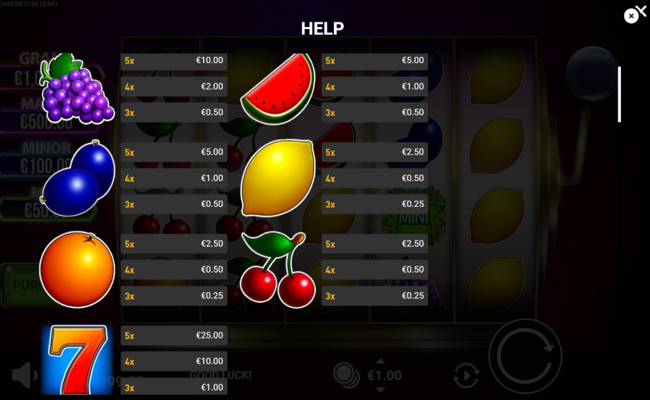 40 super 7 hold and respin paytable 1