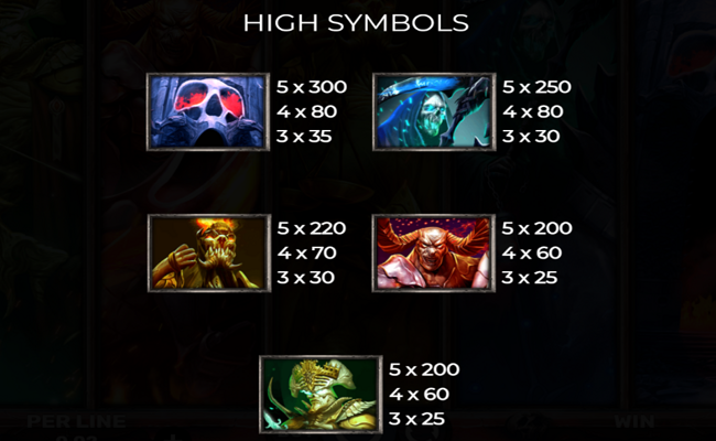 4 horsemen iii inferno paytable 1