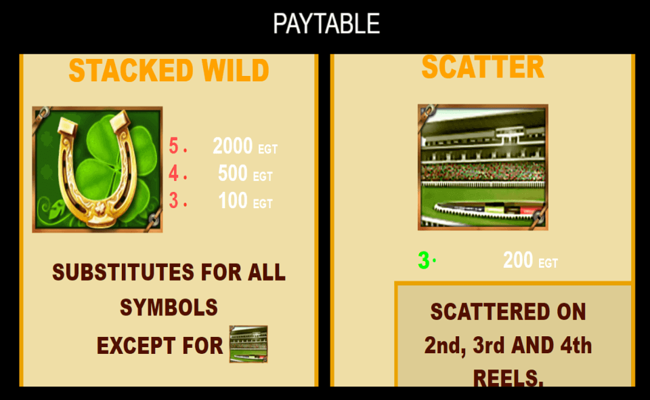 50 horses paytable