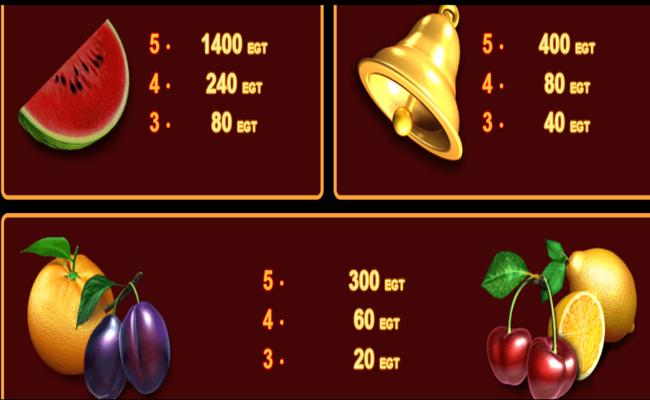 5 burning heart paytable5