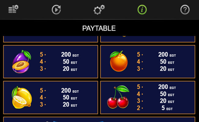 5 glossy hot paytable 2