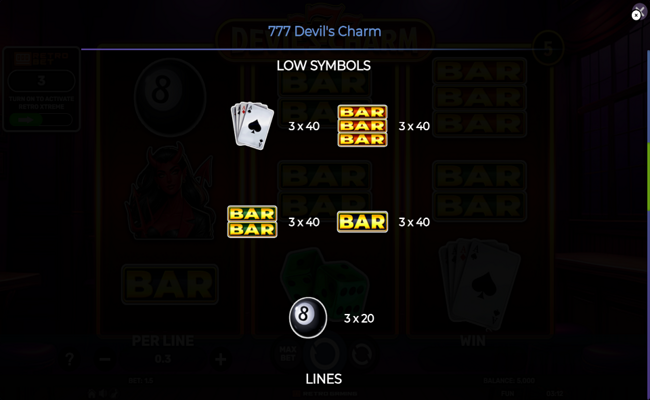 777 devils charm paytable 2