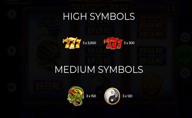 777 dragons rage paytable 1