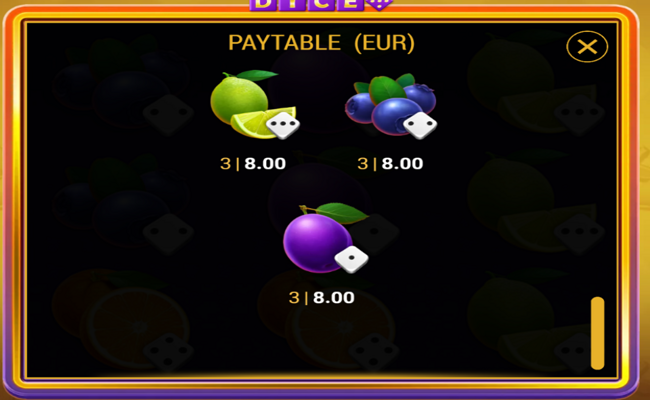 777 golden hit dice paytable 4