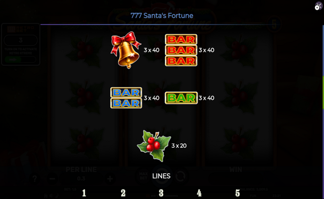 777 santas fortune paytable 2
