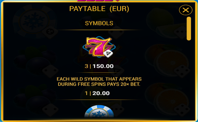 777 winter hit dice paytable 1