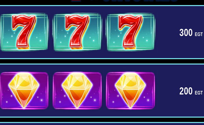 7 and crystals paytable 1