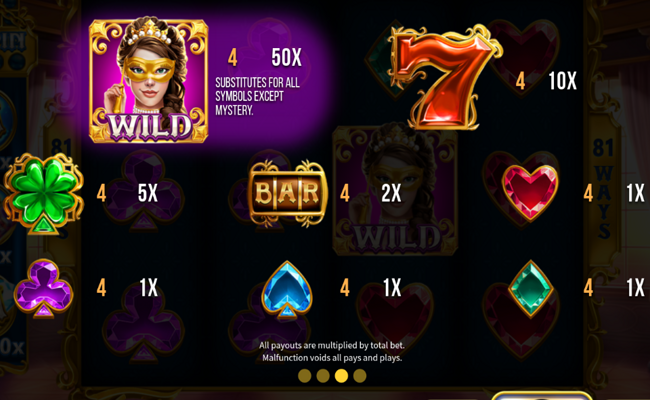 81 royal mystery paytable