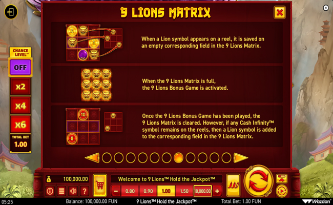 9 lions hold the jackpot symbol 7
