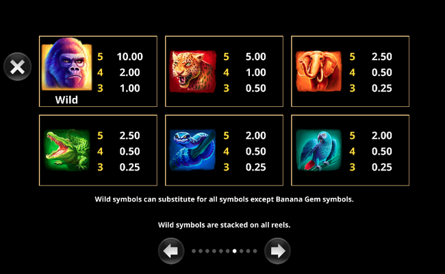 action boost gorilla gems paytable 1