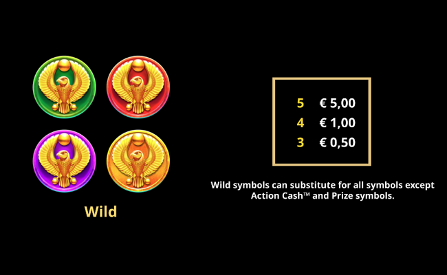 action cash ras riches paytable 1