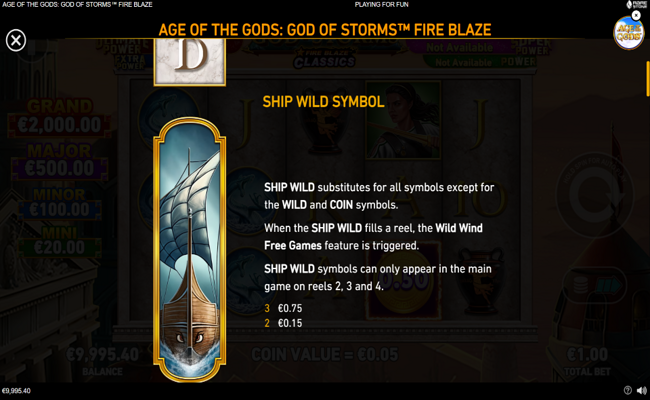 age of the gods god of storms fire blaze paytable 1