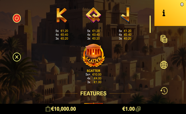 alexanders fortune paytable 2