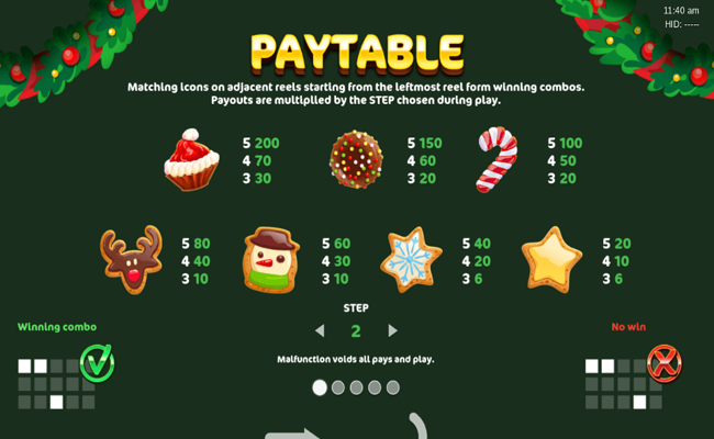 alfredos xmas paytable