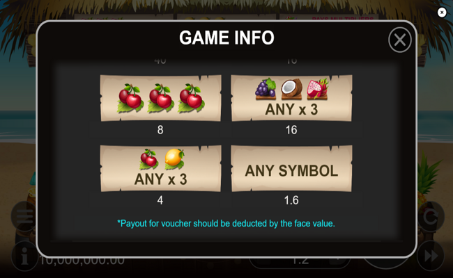 aloha fruit punch paytable 2