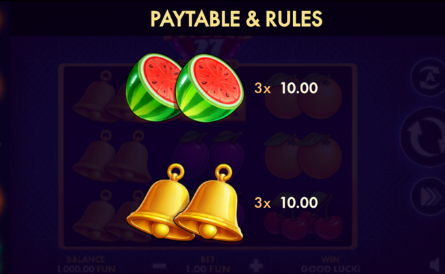 always fruits 27 classic series paytable 2