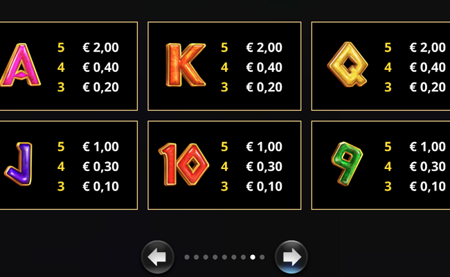 amazing legends paytable 3