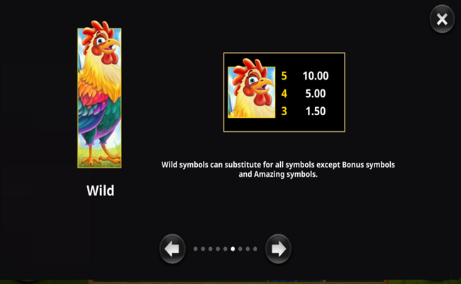amazing link cluckin riches paytable 1