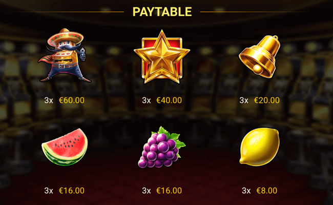 amigo gold glassic paytable