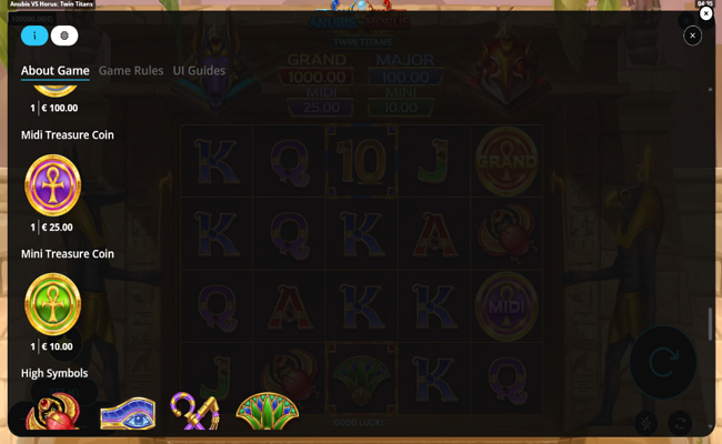 anubis vs horus twin titans paytable 2