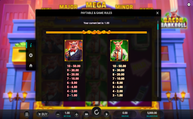 bacon bankroll paytable 1