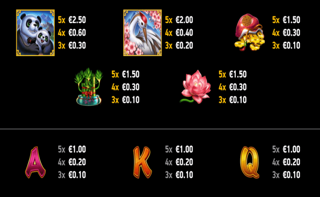 bamboo fortune paytable2
