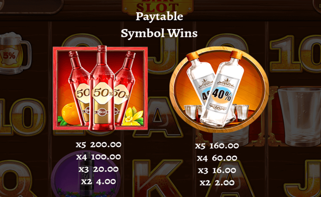 bar slot paytable