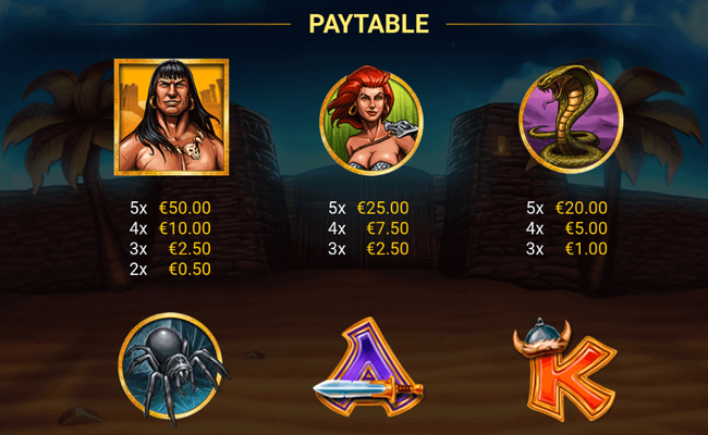 barbarian stash paytable