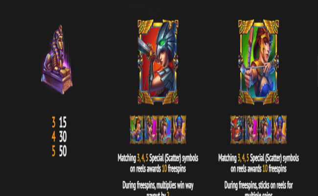 battle maidens cleopatra paytable4