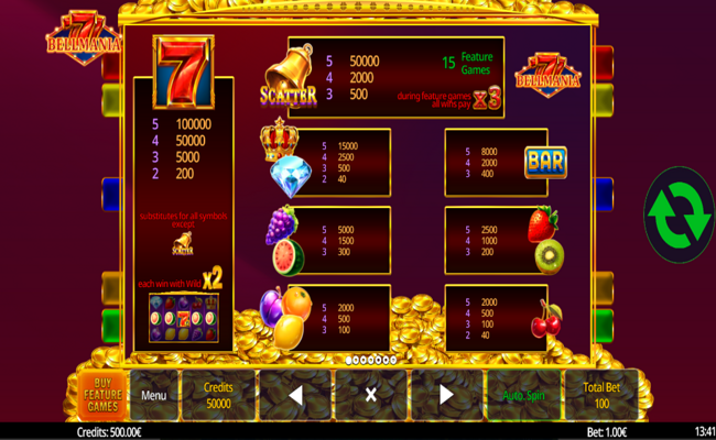 bellmania paytable
