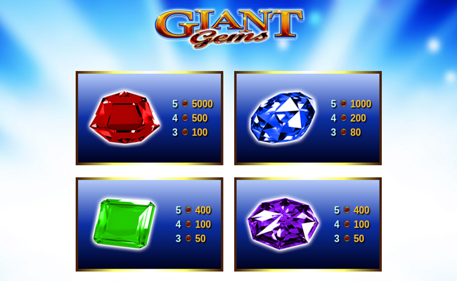 betdigital giant gems paytable
