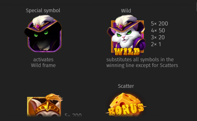 bgaming mice and magic wonder spin paytable 1