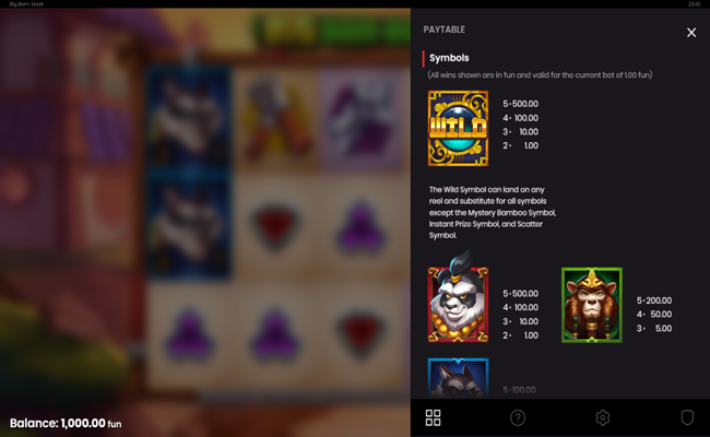 big bam book paytable 1