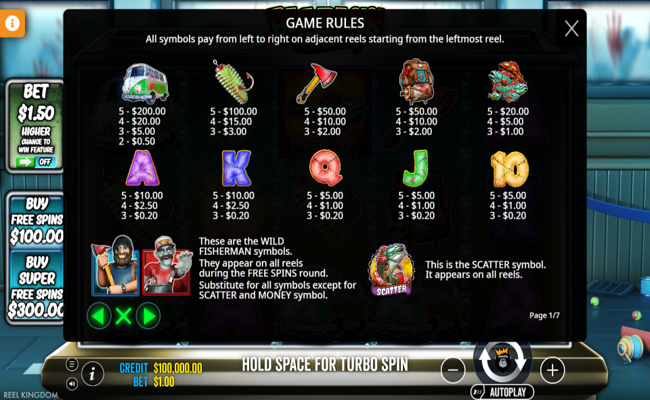 big bass halloween 3 paytable 1