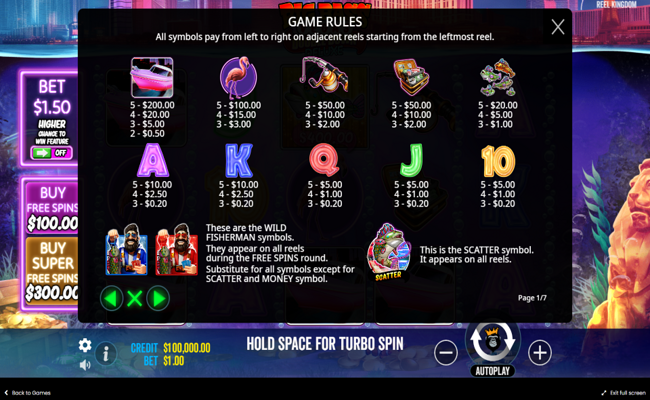 big bass vegas double down deluxe paytable