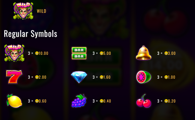big cash joker hold and win paytable 1