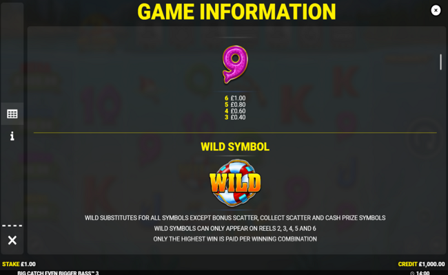 big catch even bigger bass 3 paytable 2