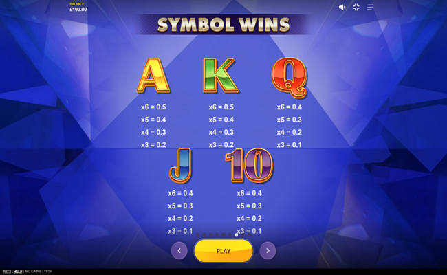 big gains paytable 2